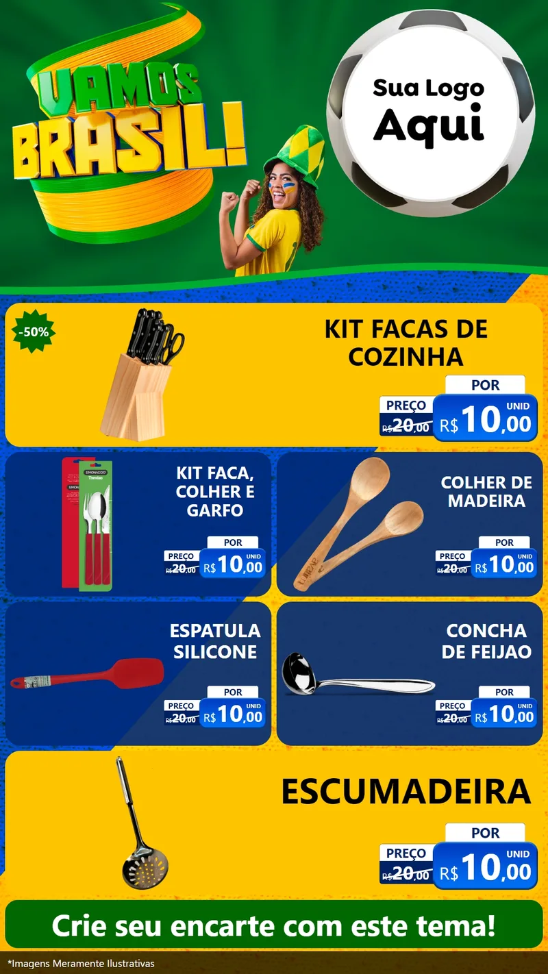 Modelo de TV para TV Vertical com o tema Vamos Brasil - Copa para Utilidades Domésticas