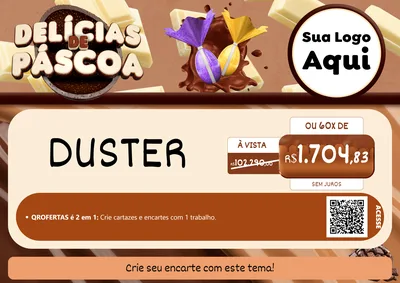 Modelo de Cartaz para Cartaz A4 Horizontal com o tema Delícias de Páscoa para Concessionaria de Carros