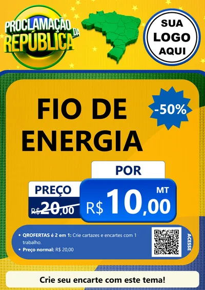 Modelo de Cartaz para Cartaz A4 Vertical com o tema Proclamação da República para Materiais Elétricos