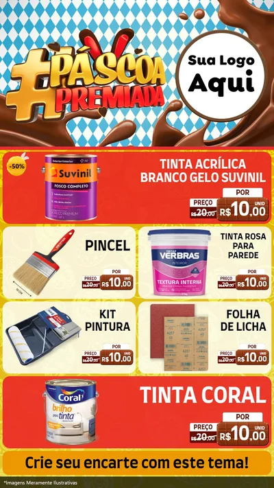 Modelo de TV para TV Vertical com o tema Páscoa Premiada para Tintas e Ferramentas