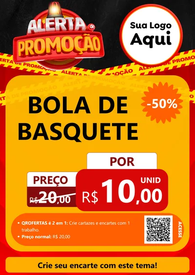 Modelo de Cartaz para Cartaz A4 Vertical com o tema Alerta de Promoção para Artigos Esportivos