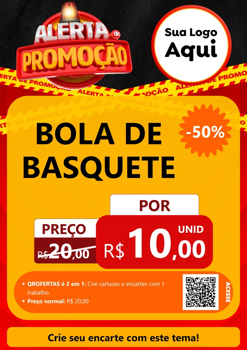 Modelo de Cartaz para Cartaz A4 Vertical com o tema Alerta de Promoção para Artigos Esportivos
