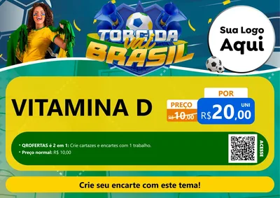 Modelo de Cartaz para Cartaz A4 Horizontal com o tema Torcida Vai Brasil - Copa para Farmácia