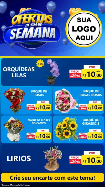Modelo de TV para TV Vertical com o tema Ofertas de Fim de Semana para Floricultura e jardim