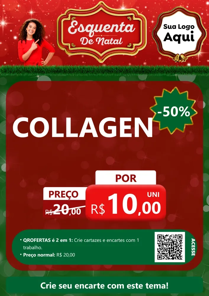 Modelo de Cartaz para Cartaz A4 Vertical com o tema Esquenta de Natal para Suplementos alimentares