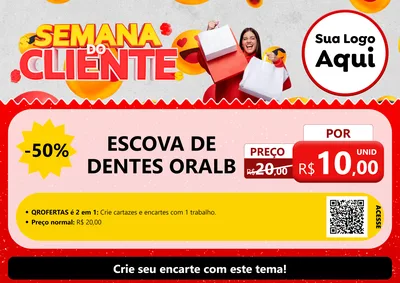 Modelo de Cartaz para Cartaz A4 Horizontal com o tema Semana do Cliente para Higiene Pessoal