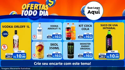 Modelo de TV para TV Horizontal com o tema Ofertas Todo Dia para Distribuidora de bebidas