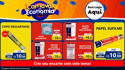 Modelo de TV para TV Horizontal com o tema Carnaval da Economia para Embalagens
