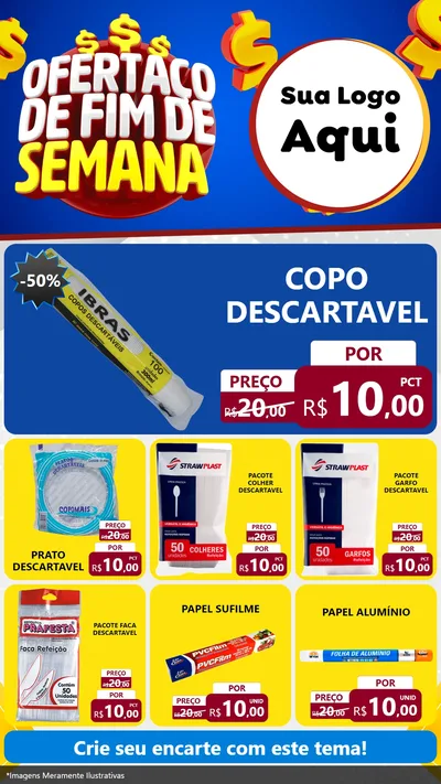 Modelo de Rede Social para Stories com o tema Ofertaço de Fim de Semana para Embalagens