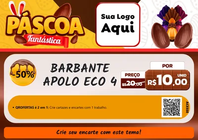 Modelo de Cartaz para Cartaz A4 Horizontal com o tema Páscoa Fantástica para Armarinho e Aviamentos