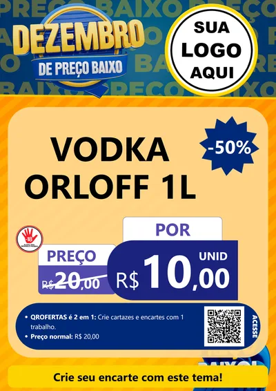 Modelo de Cartaz para Cartaz A4 Vertical com o tema Dezembro de Preço Baixo para Distribuidora de bebidas