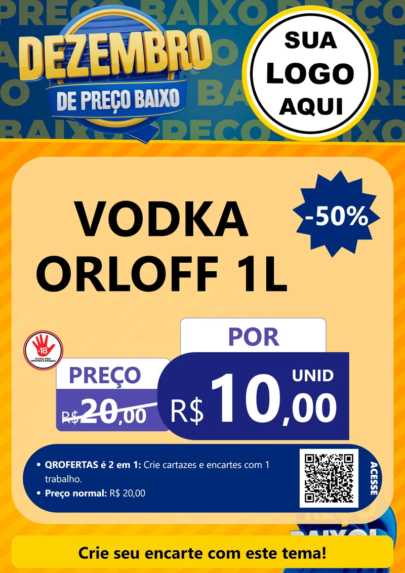 Modelo de Cartaz para Cartaz A4 Vertical com o tema Dezembro de Preço Baixo para Distribuidora de bebidas