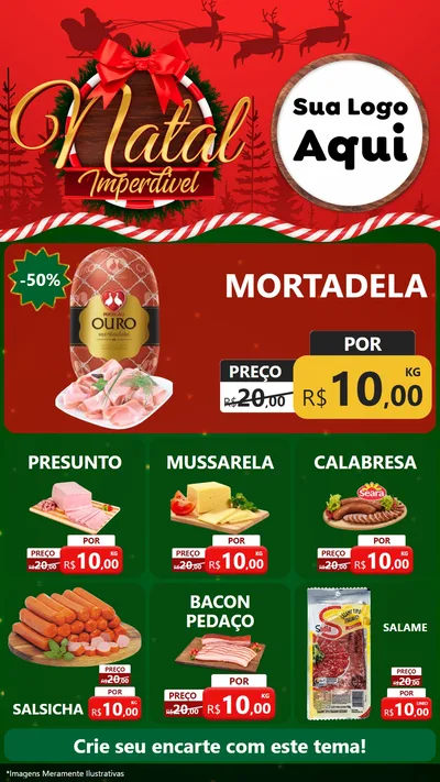 Modelo de Rede Social para Stories com o tema Natal Imperdível para Frios e Laticínios
