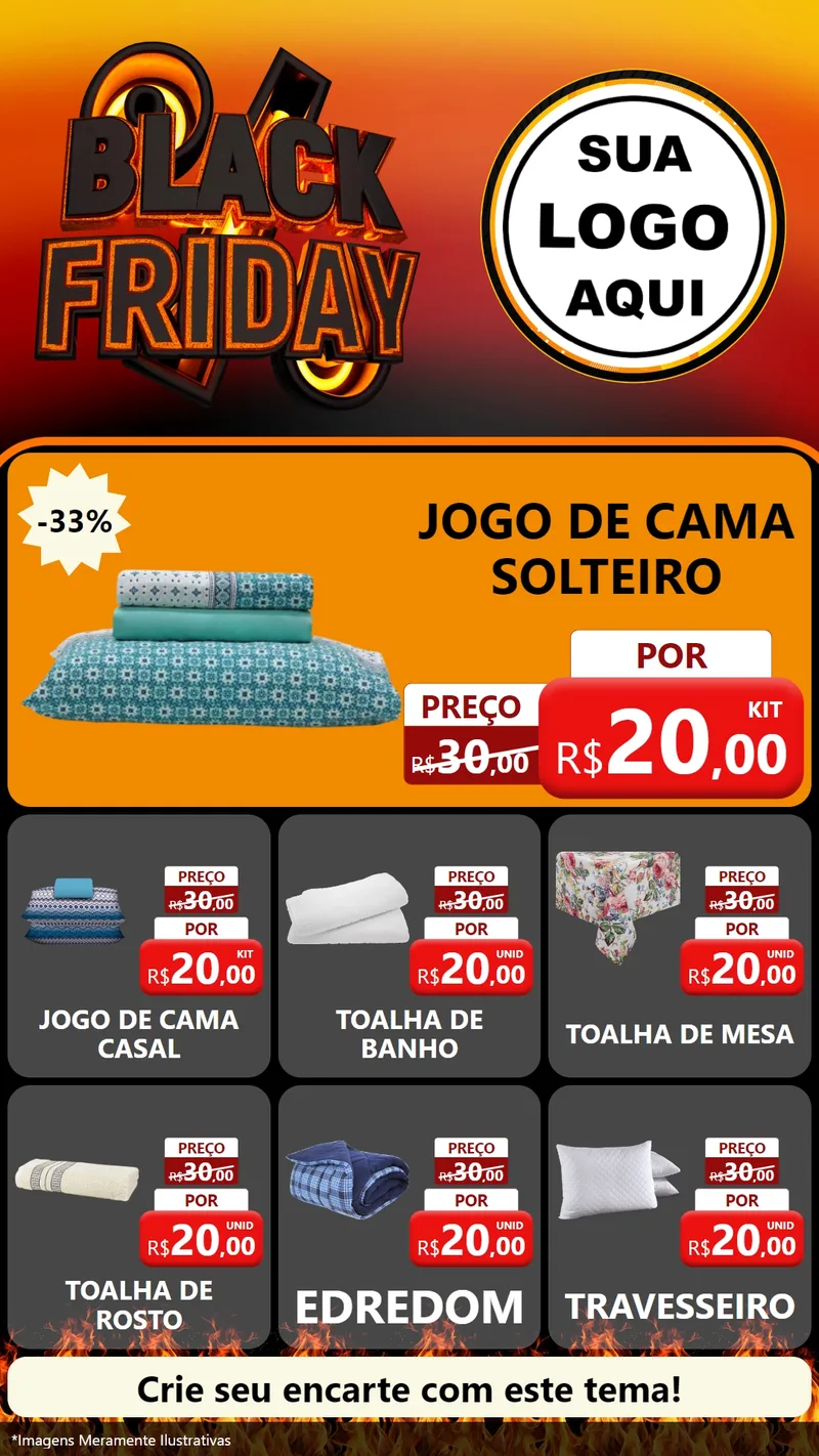 Modelo de Rede Social para Stories com o tema Black Friday para Cama, Mesa e Banho