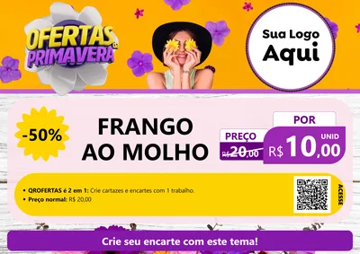 Modelo de Cartaz para Cartaz A4 Horizontal com o tema Ofertas Da Primavera para Restaurante