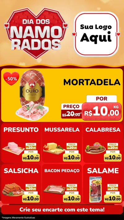 Modelo de Rede Social para Stories com o tema Dia dos Namorados para Frios e Laticínios