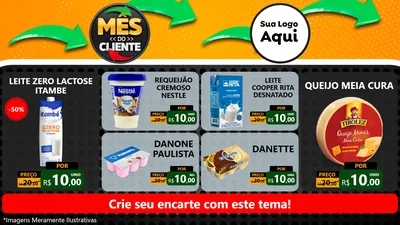 Modelo de TV para TV Horizontal com o tema Mês do Cliente para Frios e Laticínios