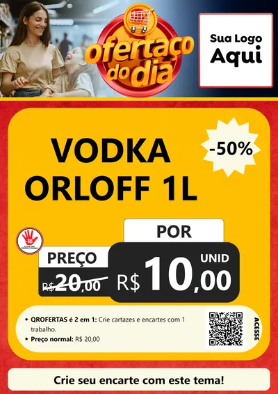 Modelo de Cartaz para Cartaz A4 Vertical com o tema Ofertaço Do Dia para Distribuidora de bebidas