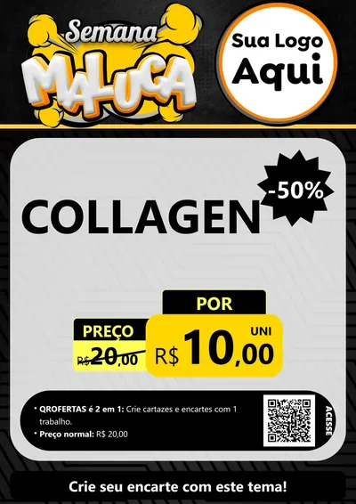 Modelo de Cartaz para Cartaz A4 Vertical com o tema Semana Maluca para Suplementos alimentares