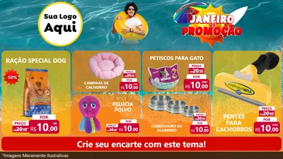 Modelo de TV para TV Horizontal com o tema Janeiro de Promoção para Pet Shop