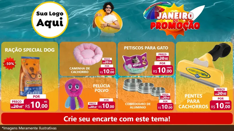 Modelo de TV para TV Horizontal com o tema Janeiro de Promoção para Pet Shop