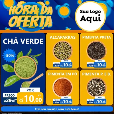 Modelo de Rede Social para Feed Facebook com o tema Hora da Oferta para Produtos Naturais