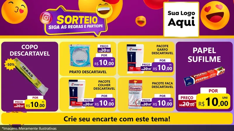Modelo de TV para TV Horizontal com o tema Sorteio para Embalagens