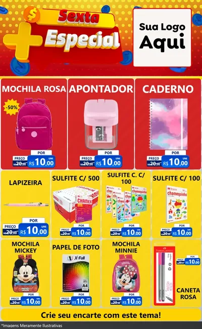 Modelo de Encarte para Encarte Grande com o tema Sexta Mais Especial para Papelaria