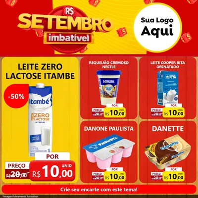 Modelo de Rede Social para Feed Facebook com o tema Setembro Imbatível para Frios e Laticínios
