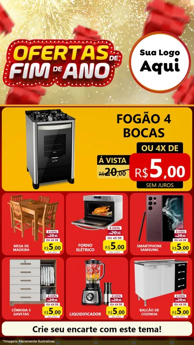 Modelo de Rede Social para Stories com o tema Ofertas de Fim de Ano para Móveis e Eletro