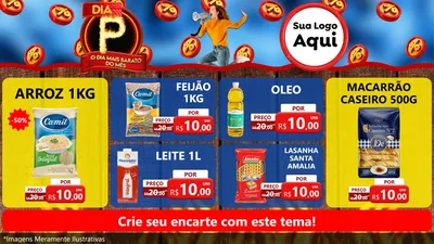 Modelo de TV para TV Horizontal com o tema Dia P - O Dia Mais Barato Do Mês para Supermercado