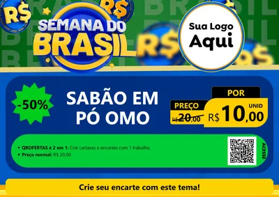 Modelo de Cartaz para Cartaz A4 Horizontal com o tema Semana Do Brasil para Produtos de Limpeza