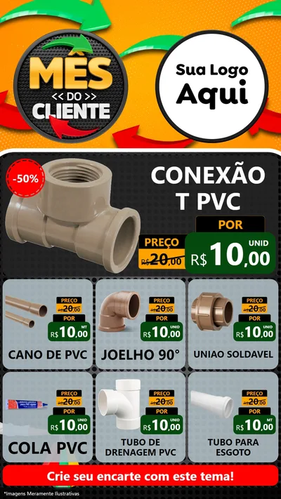 Modelo de Rede Social para Stories com o tema Mês do Cliente para Tubos e conexões