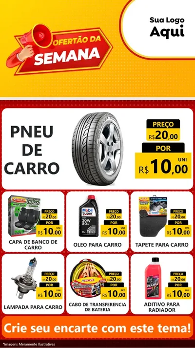Modelo de Rede Social para Stories com o tema Ofertão da Semana para Auto peças