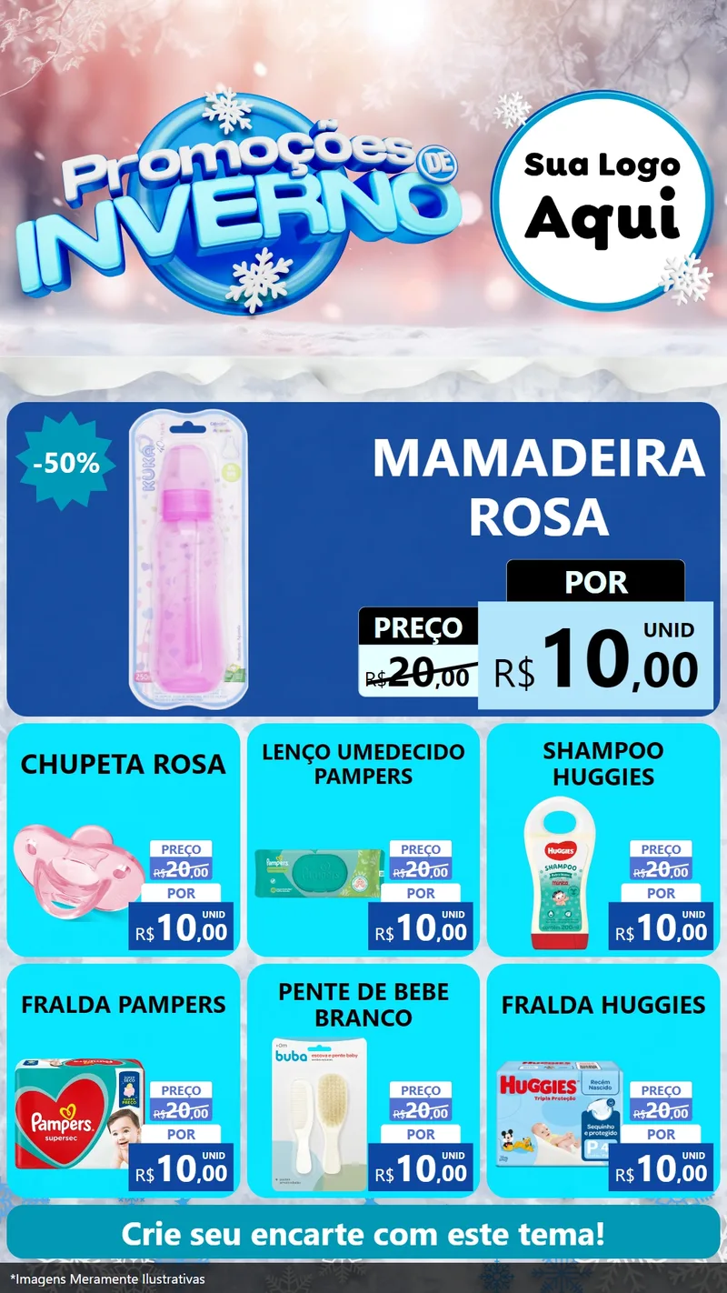 Modelo de Rede Social para Stories com o tema Promoções de Inverno para Bebês