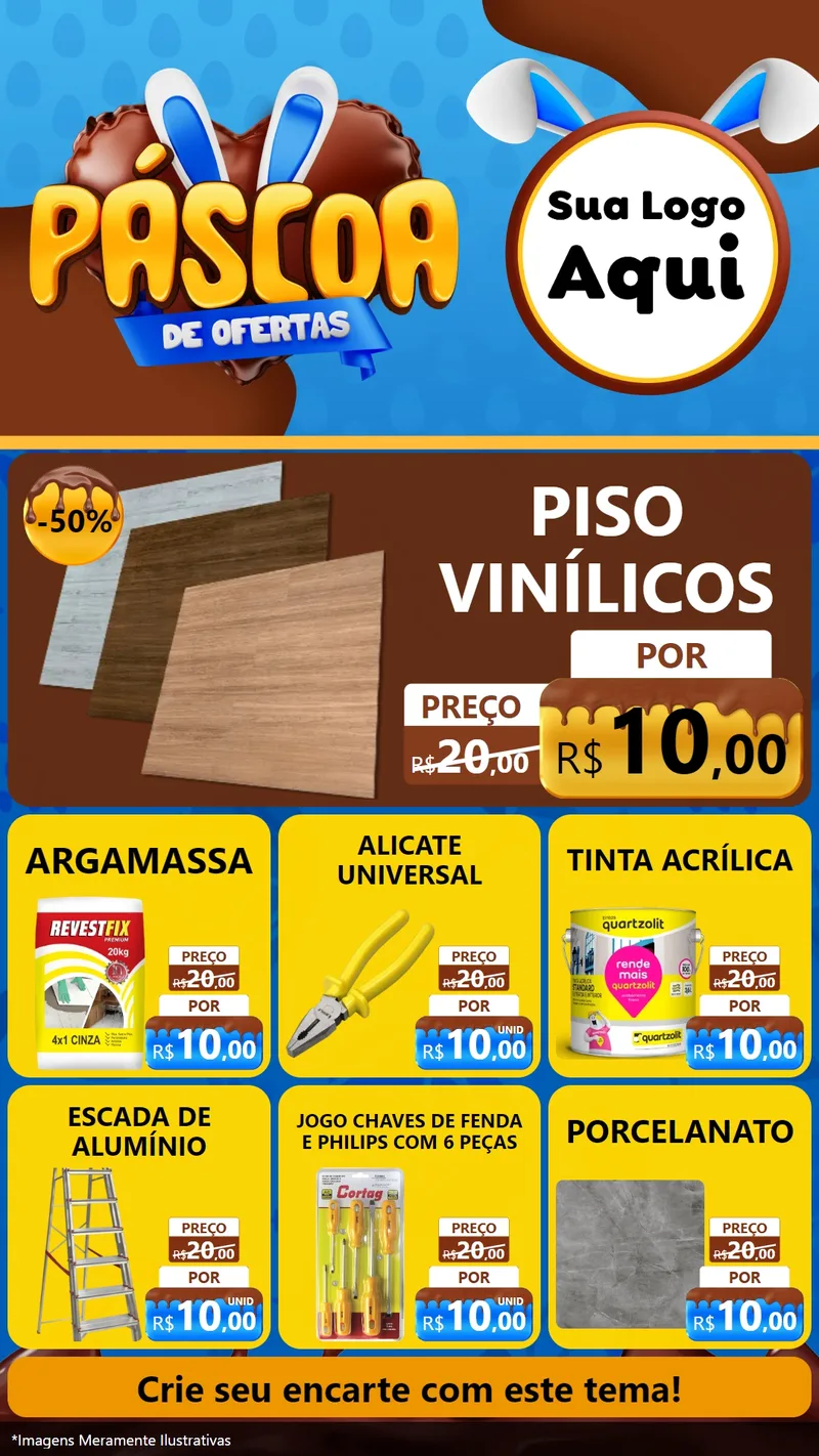 Modelo de Rede Social para Stories com o tema Páscoa de Ofertas para Material para Construção