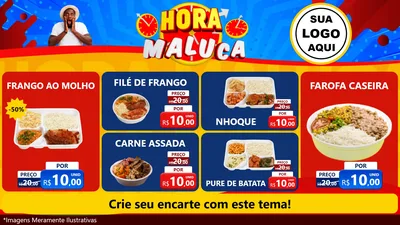 Modelo de TV para TV Horizontal com o tema Hora Maluca para Restaurante