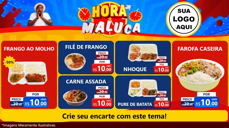 Modelo de TV para TV Horizontal com o tema Hora Maluca para Restaurante