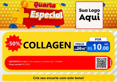 Modelo de Cartaz para Cartaz A4 Horizontal com o tema Quarta Mais Especial para Suplementos alimentares