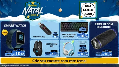 Modelo de TV para TV Horizontal com o tema O Melhor Natal É Aqui! para Informática