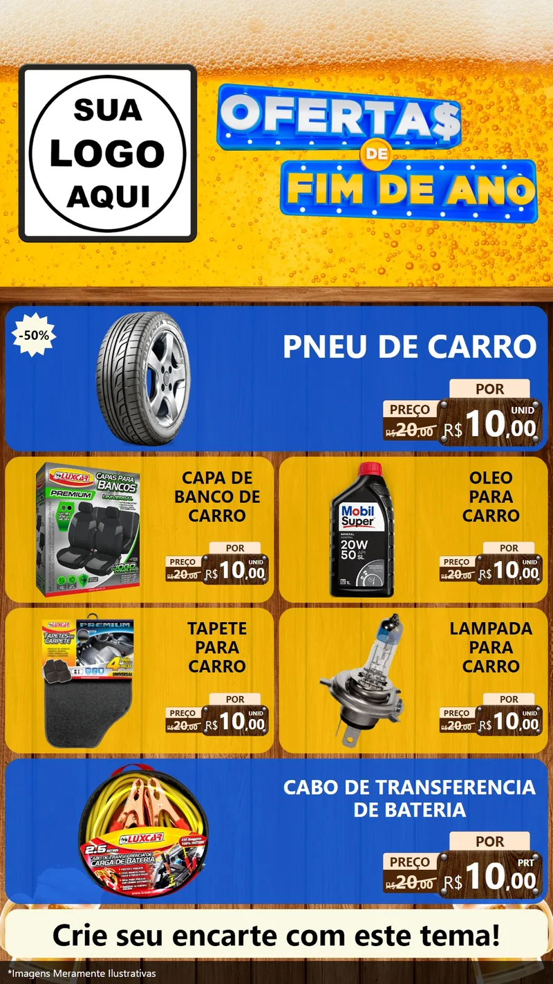 Modelo de TV para TV Vertical com o tema Ofertas de Fim de Ano para Auto peças