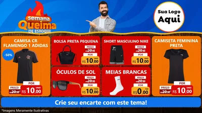 Modelo de TV para TV Horizontal com o tema Semana Queima de Estoque para Roupas e acessórios