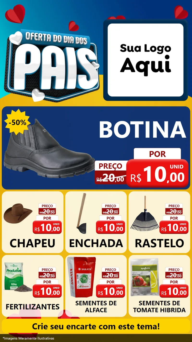 Modelo de Rede Social para Stories com o tema Oferta Do Dia Dos Pais para Agropecuária