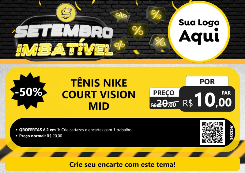 Modelo de Cartaz para Cartaz A4 Horizontal com o tema Setembro Imbatível para Calçados