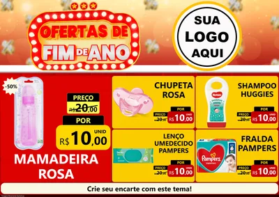 Modelo de Encarte para Encarte A4 Horizontal com o tema Ofertas de Fim de Ano para Bebês
