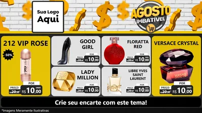 Modelo de TV para TV Horizontal com o tema Agosto imbatível para Perfumes