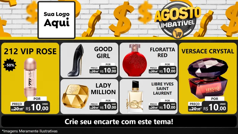 Modelo de TV para TV Horizontal com o tema Agosto imbatível para Perfumes