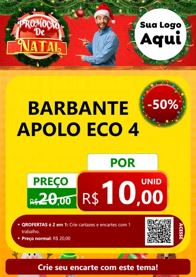 Modelo de Cartaz para Cartaz A4 Vertical com o tema Promoção de Natal para Armarinho e Aviamentos