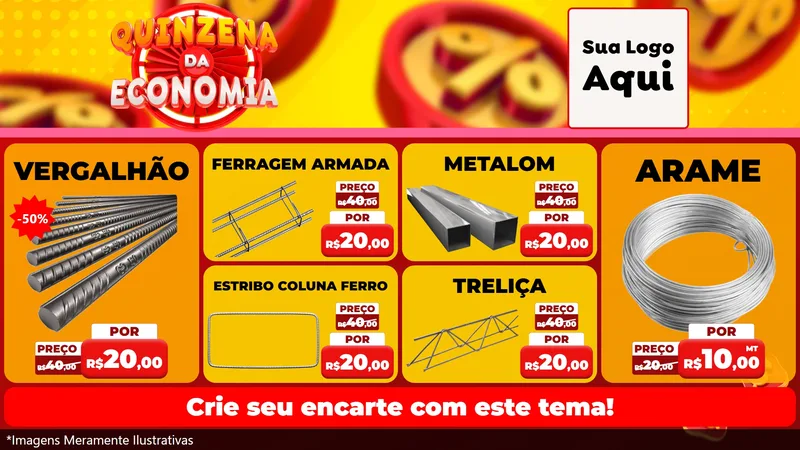 Modelo de TV para TV Horizontal com o tema Quinzena Da Economia para Ferragens
