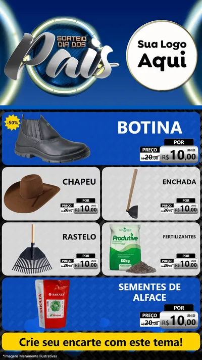 Modelo de TV para TV Vertical com o tema Sorteio Dia Dos Pais para Agropecuária